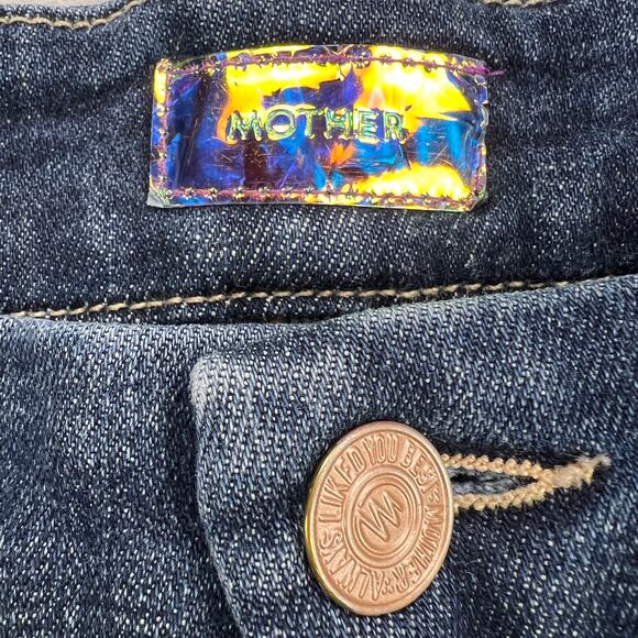 Mother Looker Ankle Fray Jeans Girl Crush Wash Low Rise Raw Hem Size 27 - Picture 9 of 15